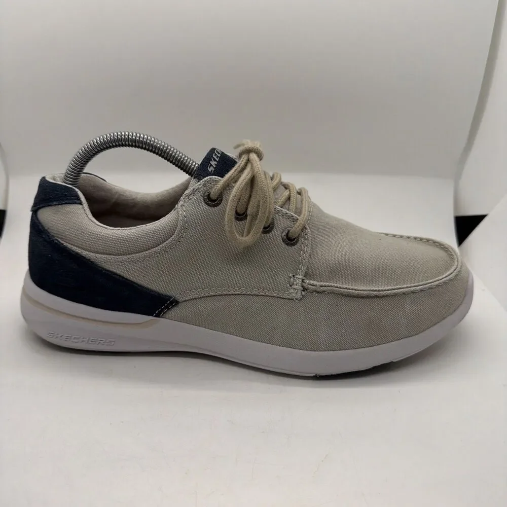 Size 8.5 Skechers Relaxed Fit Elent Arven Men's Boat Shoes Beige 65494